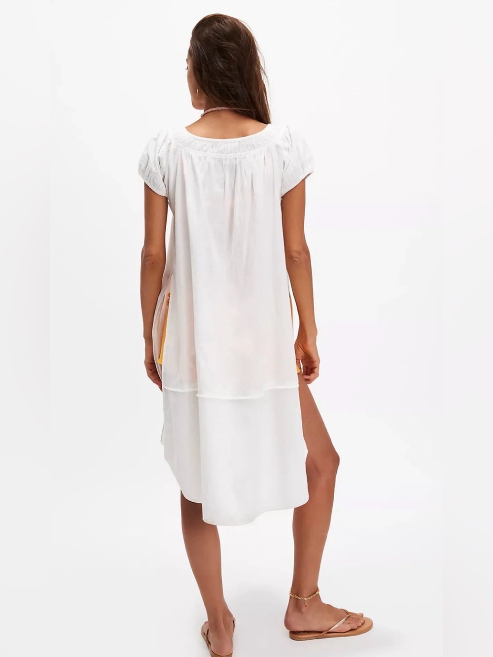 FREE PEOPLE Fayre Midi Tunic Dress Ivory Cottagecore Boho NWT Size M - Picture 4 of 16